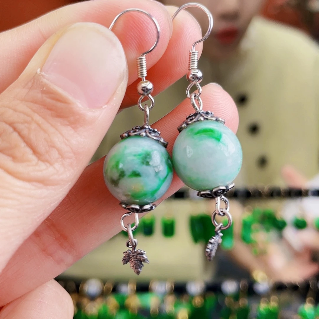 翡翠未镶嵌耳饰饰品