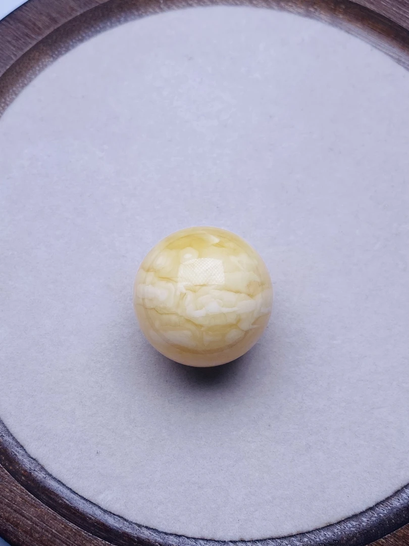 天然琥珀蜜蜡俄料虎皮溶洞单珠27mm➕