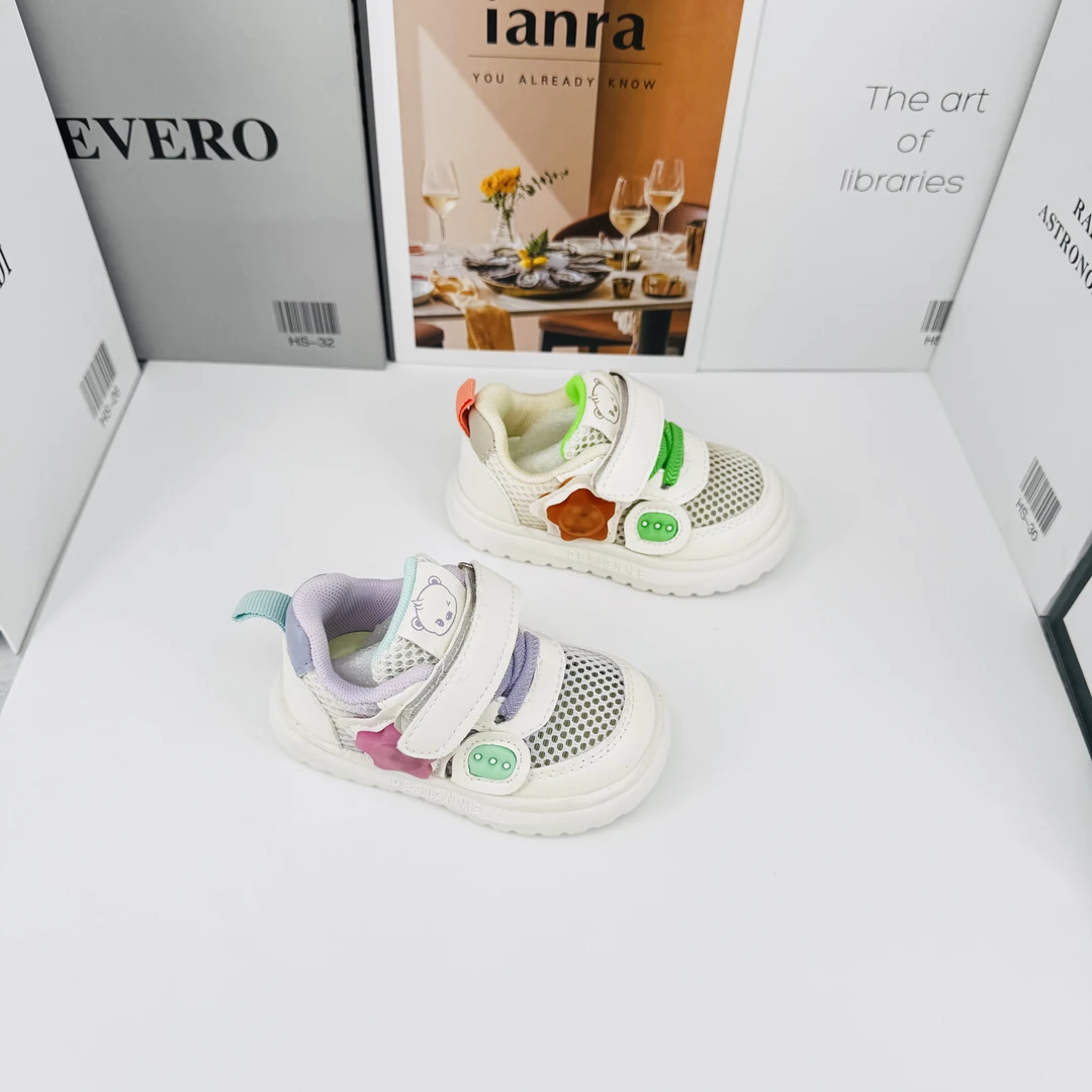 001~儿童宝宝单网面透气软底轻软女童学步机能鞋时尚宝宝小童