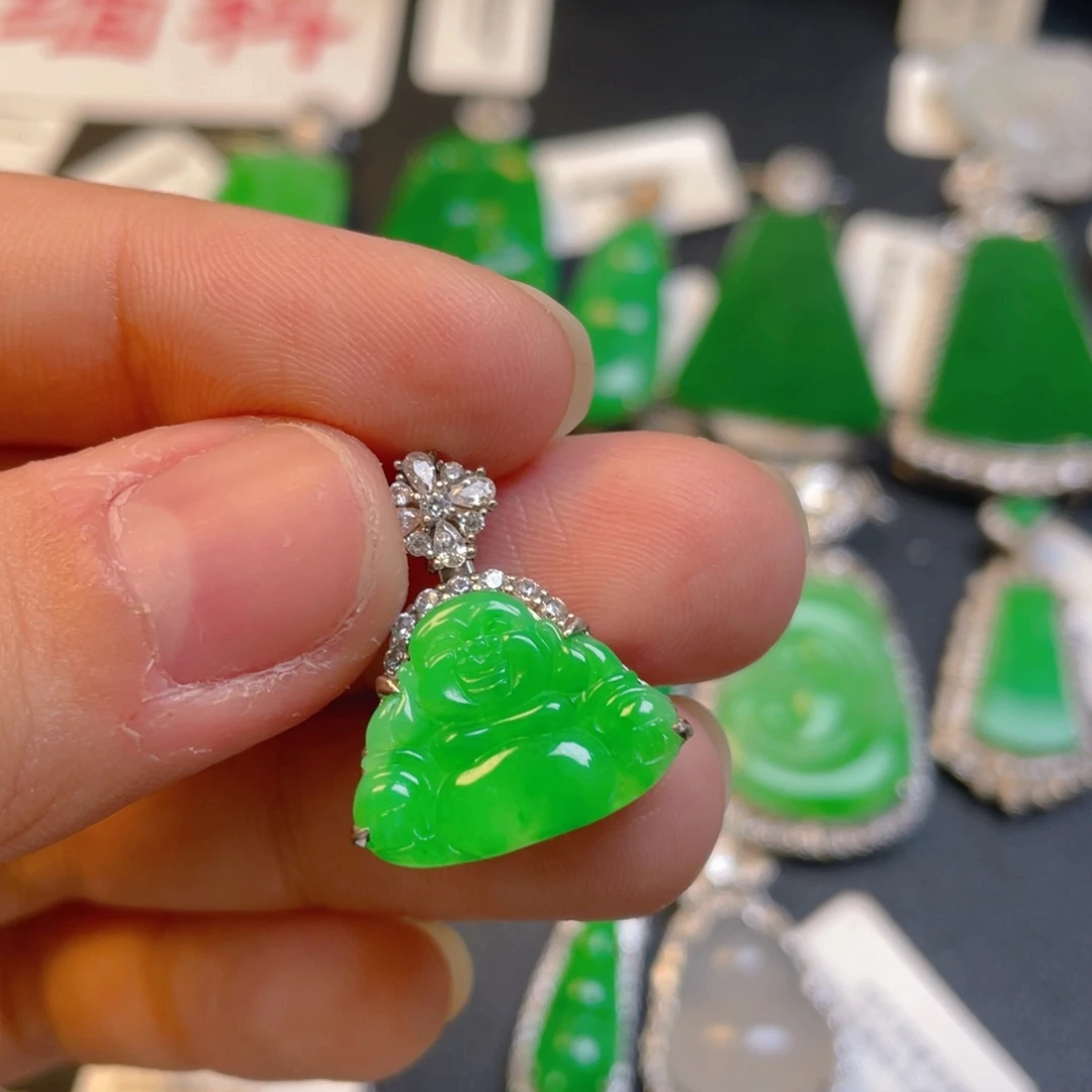 翡翠银S925镶嵌颈饰