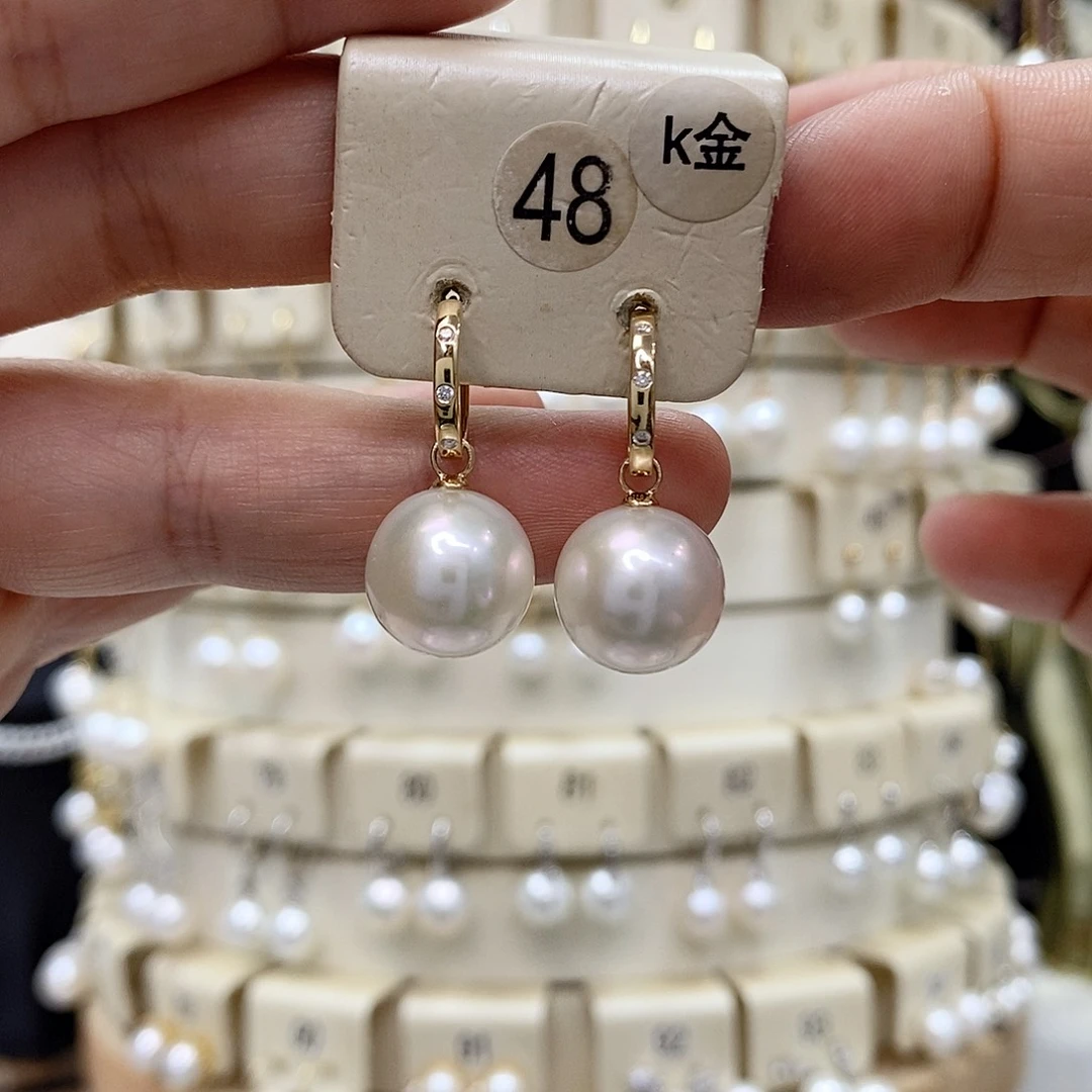 18K金镶嵌耳饰淡水珍珠