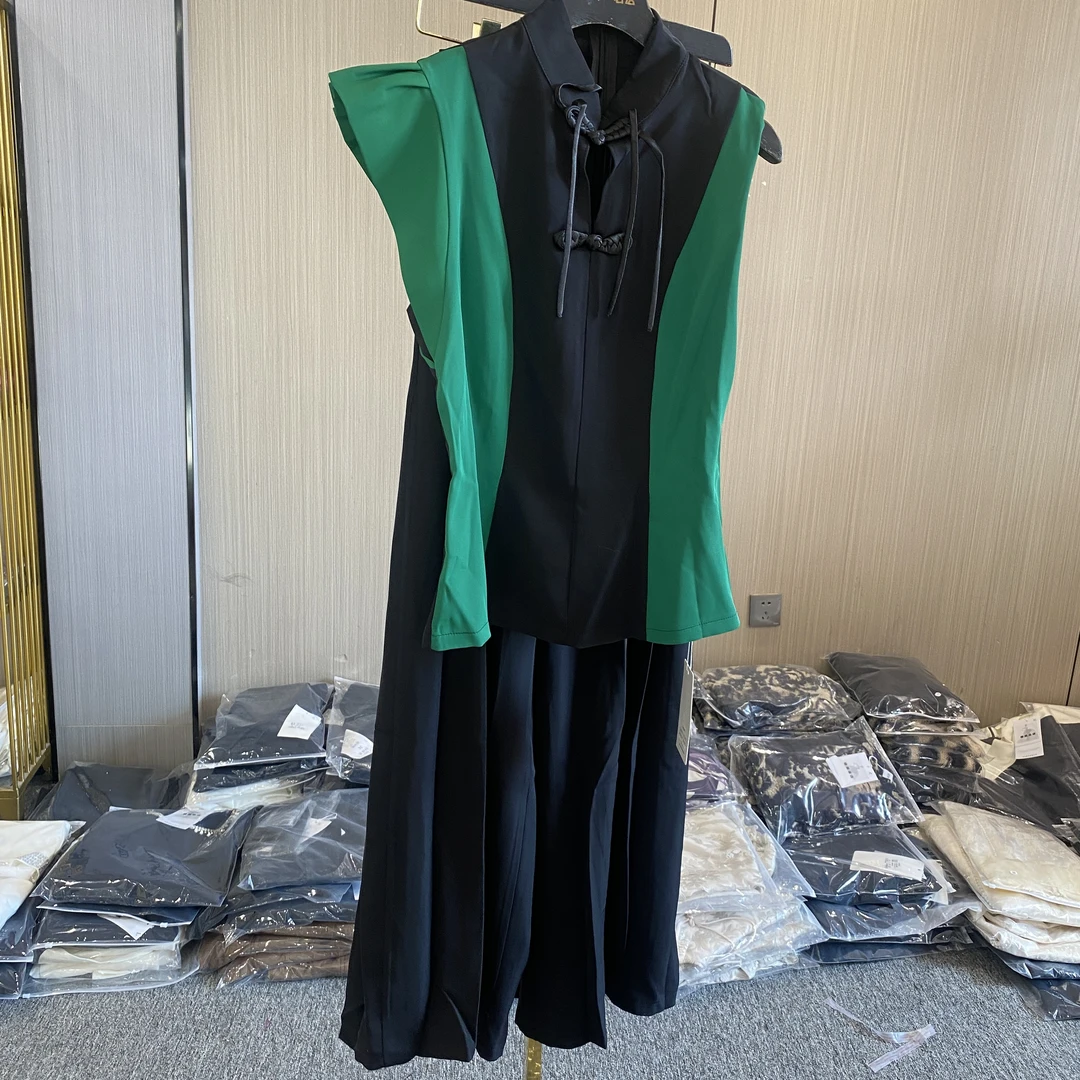 【JY】春季清仓纯色下摆设计减龄两件套套装女