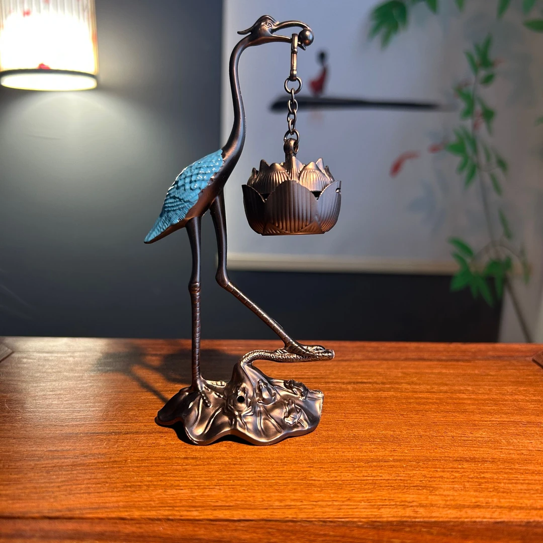 铜合金仙鹤香炉   家居摆件 室内香炉  慕禾香堂