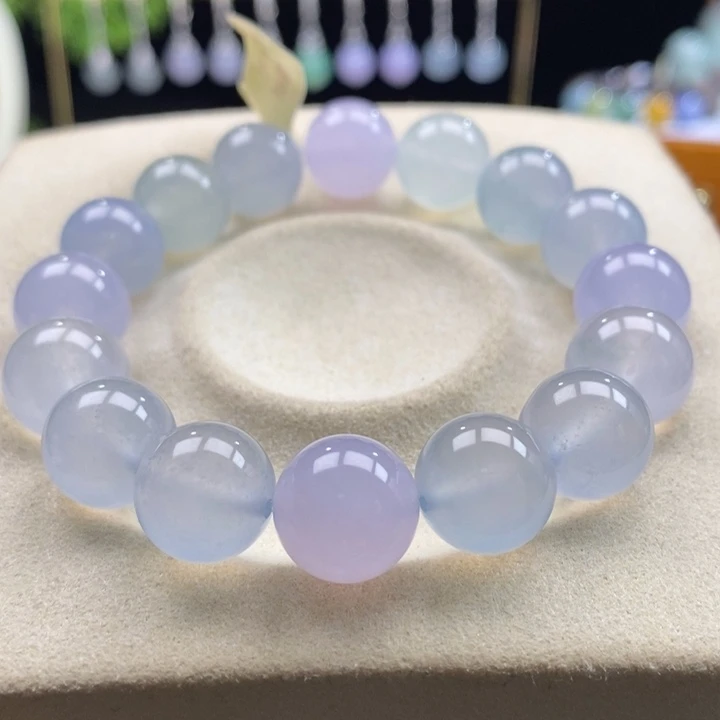 翡翠颈饰未镶嵌翡翠高冰糖果色手串卡12➕