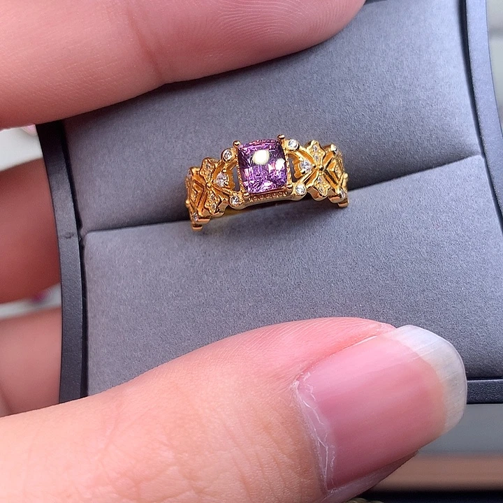 蓝宝石戒指银S925镶嵌