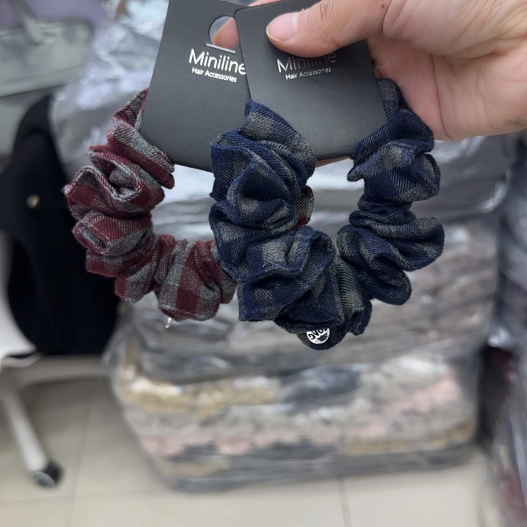 布艺非金属M03格子发圈2个