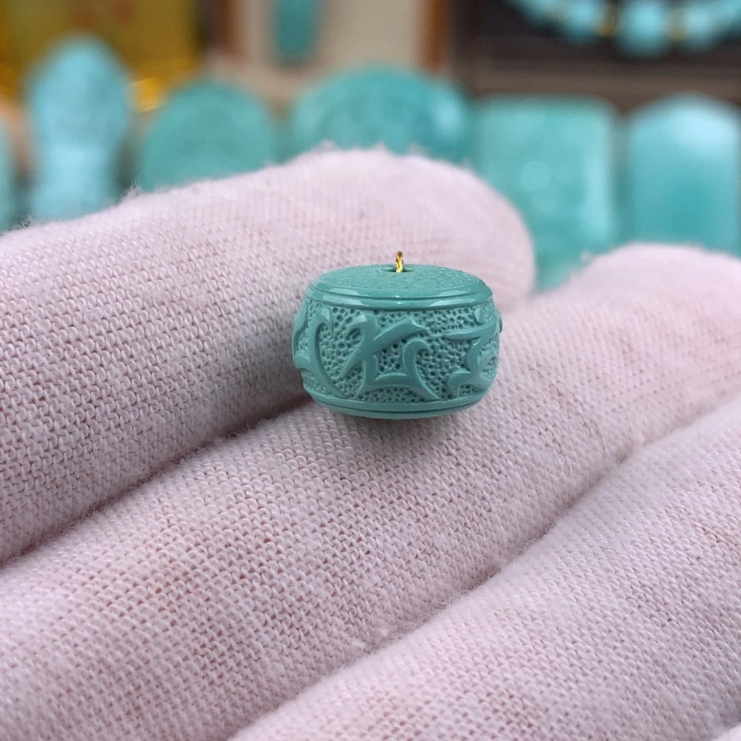 绿松石未镶嵌六字箴言卡13