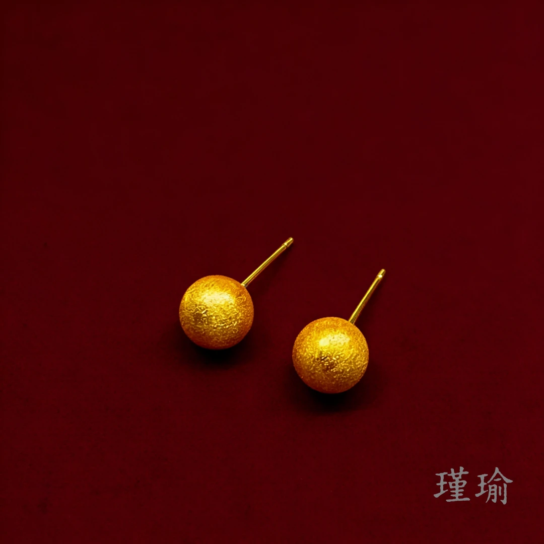 爆款N07179经典黄色拉丝球球耳钉多样性发货49866