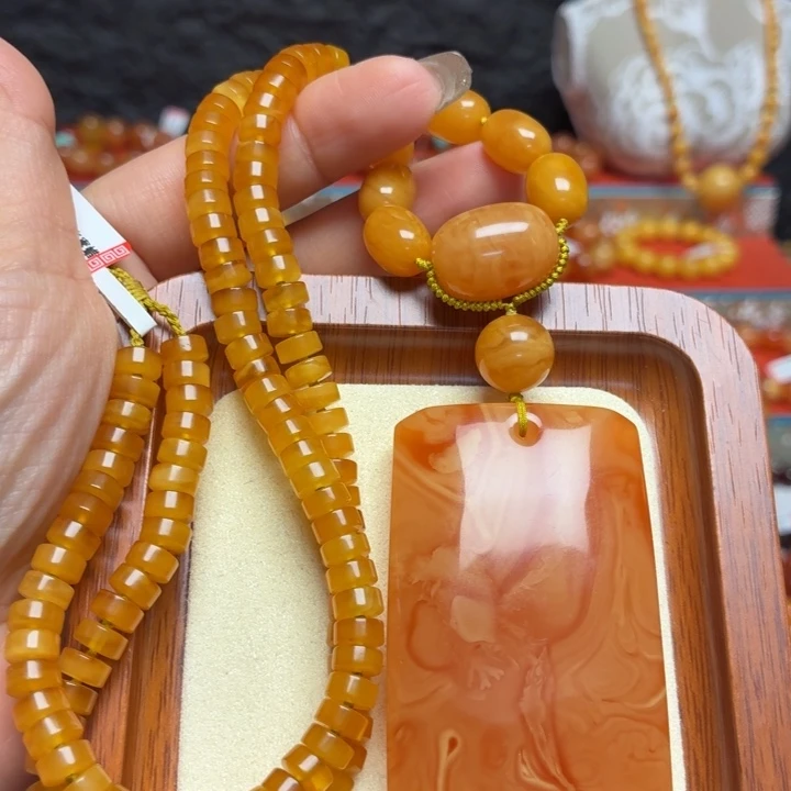 蜜蜡未镶嵌颈饰项链