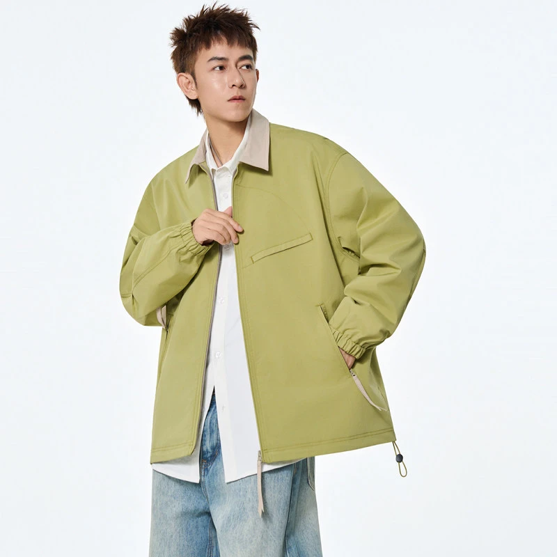 男士外套休闲潮流时尚百搭春秋季翻领棒球服 美式秋季新款男士工
