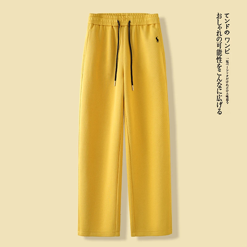 爆款黄色休闲弯刀裤女2025春秋新款松紧腰显瘦棉弹百搭直筒香蕉裤