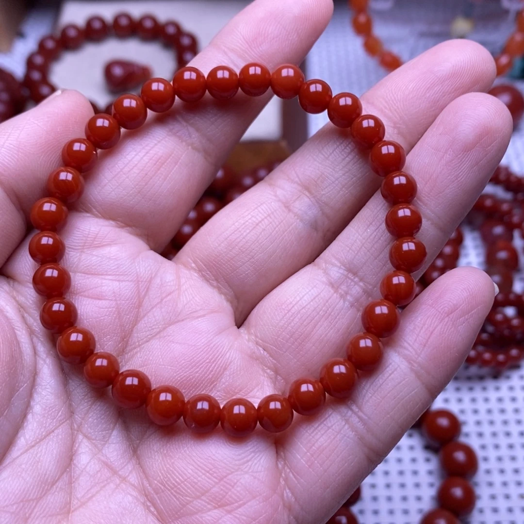 南红玛瑙未镶嵌手串卡6
