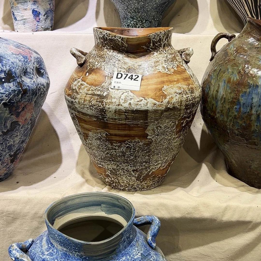 瓶D742高33口12陶瓷花瓶无孔