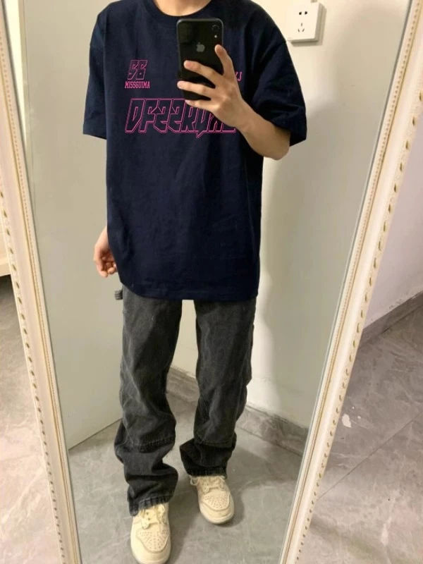 美式潮牌趣味vibe高街印花短袖T恤男款夏季纯棉重磅圆领上衣半袖