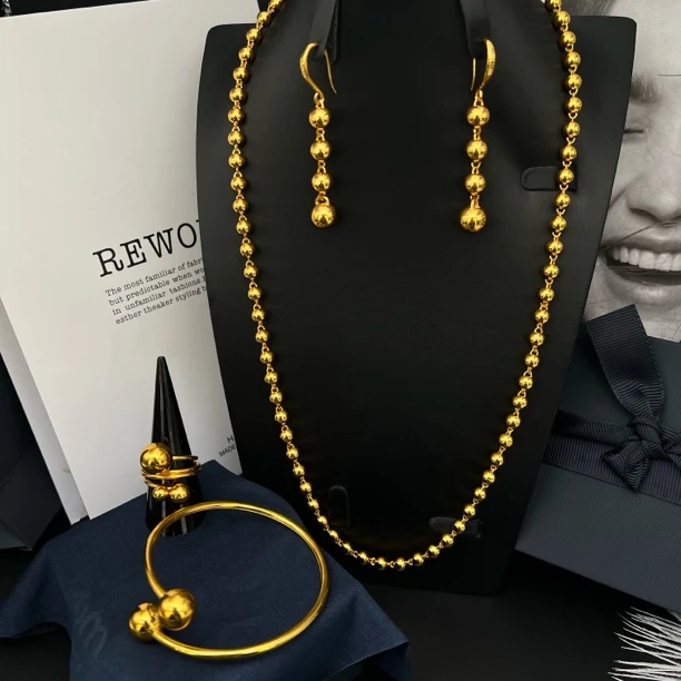 钛钢项链 Xyuer谢雨儿个性珠珠质感首饰套装