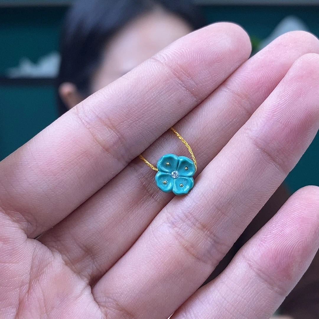 明***溪绿松石未镶嵌挂件