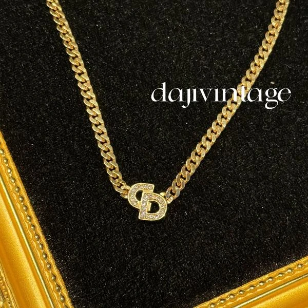 大吉中古/Dior迪奥cd带钻粗链条项链