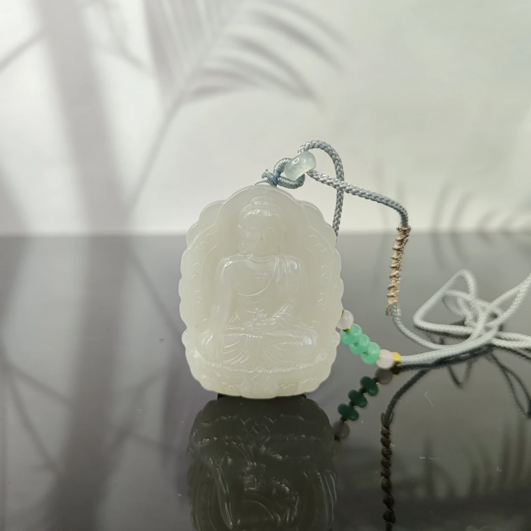 N和田玉阿弥陀佛吊坠（狗猪）0122