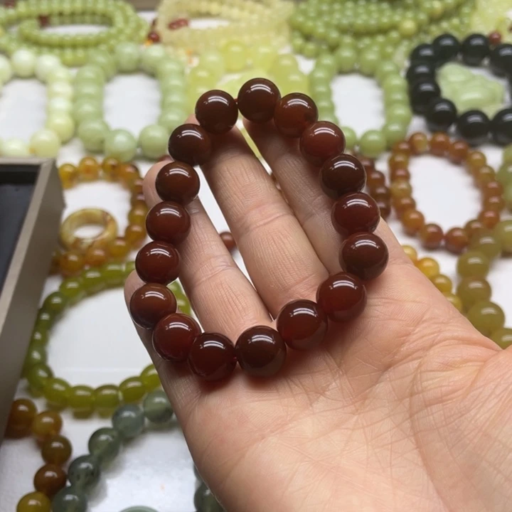蛇纹石玉手串未镶嵌用****寂