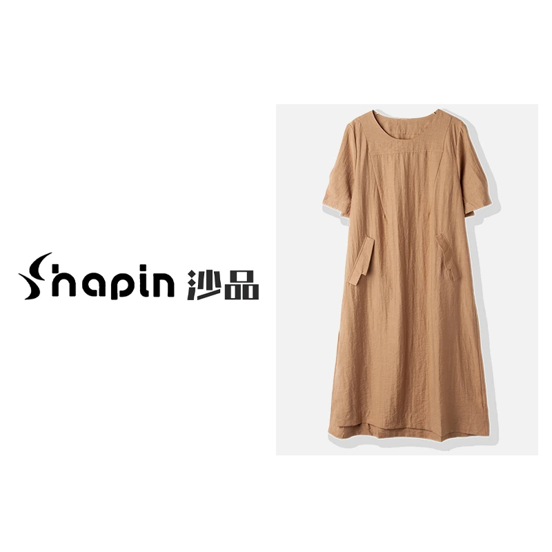 文艺风棉麻连衣裙女2024夏季新款气质宽松休闲设计感长裙LCM2007