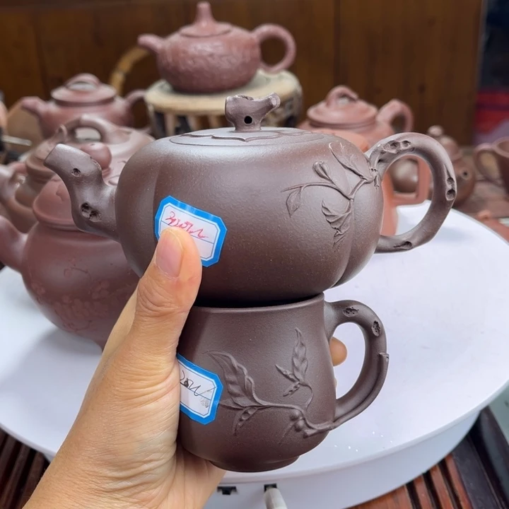 茶壶紫砂紫砂花茶