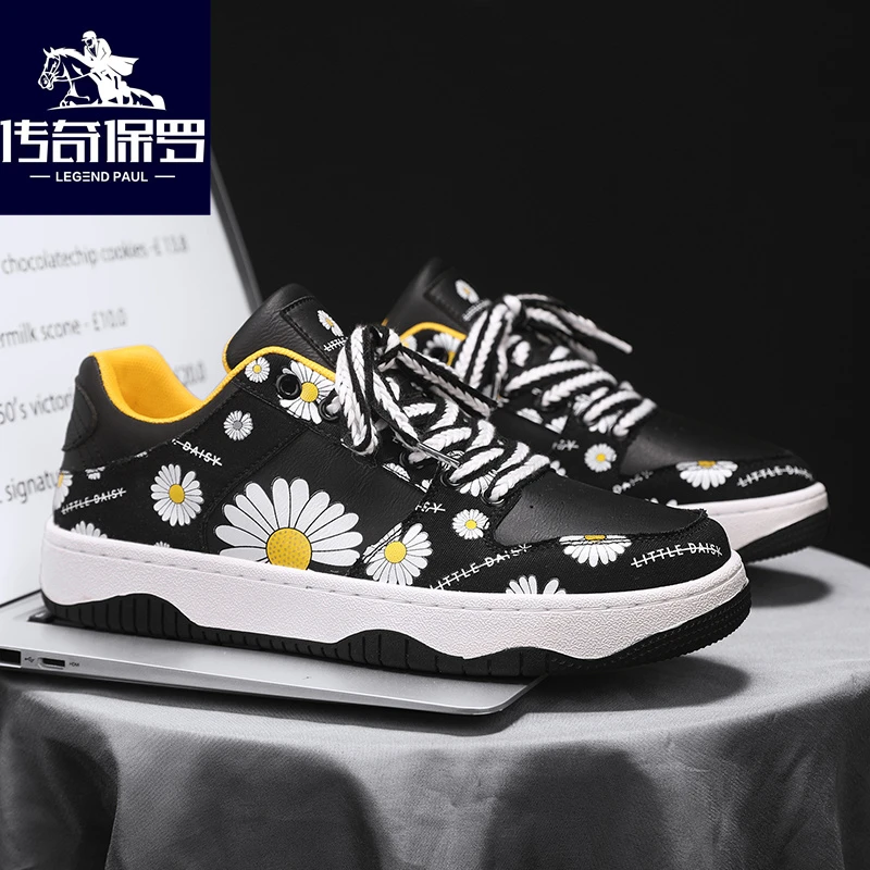 传奇保罗2025春季新款小众设计时尚厚底百搭运动休闲鞋韩版板鞋男