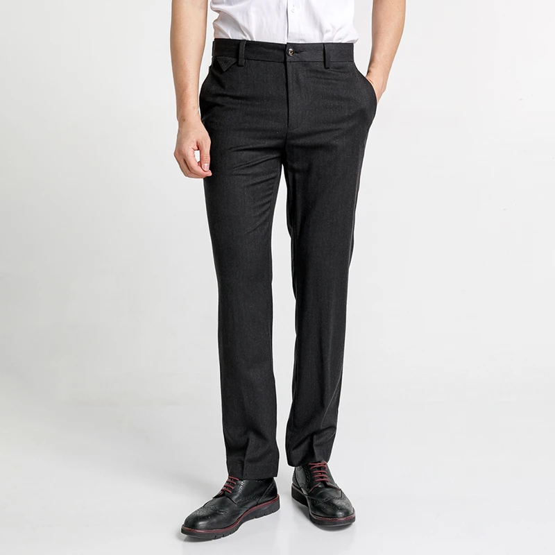 路卡迪龙【羊毛+羊绒】秋冬季商务绅士长裤中腰休闲裤弹力147191003