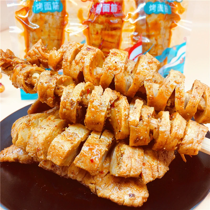 一根筋5斤烤面筋串卷网红辣条豆干香弹麻辣烧烤休闲小零食