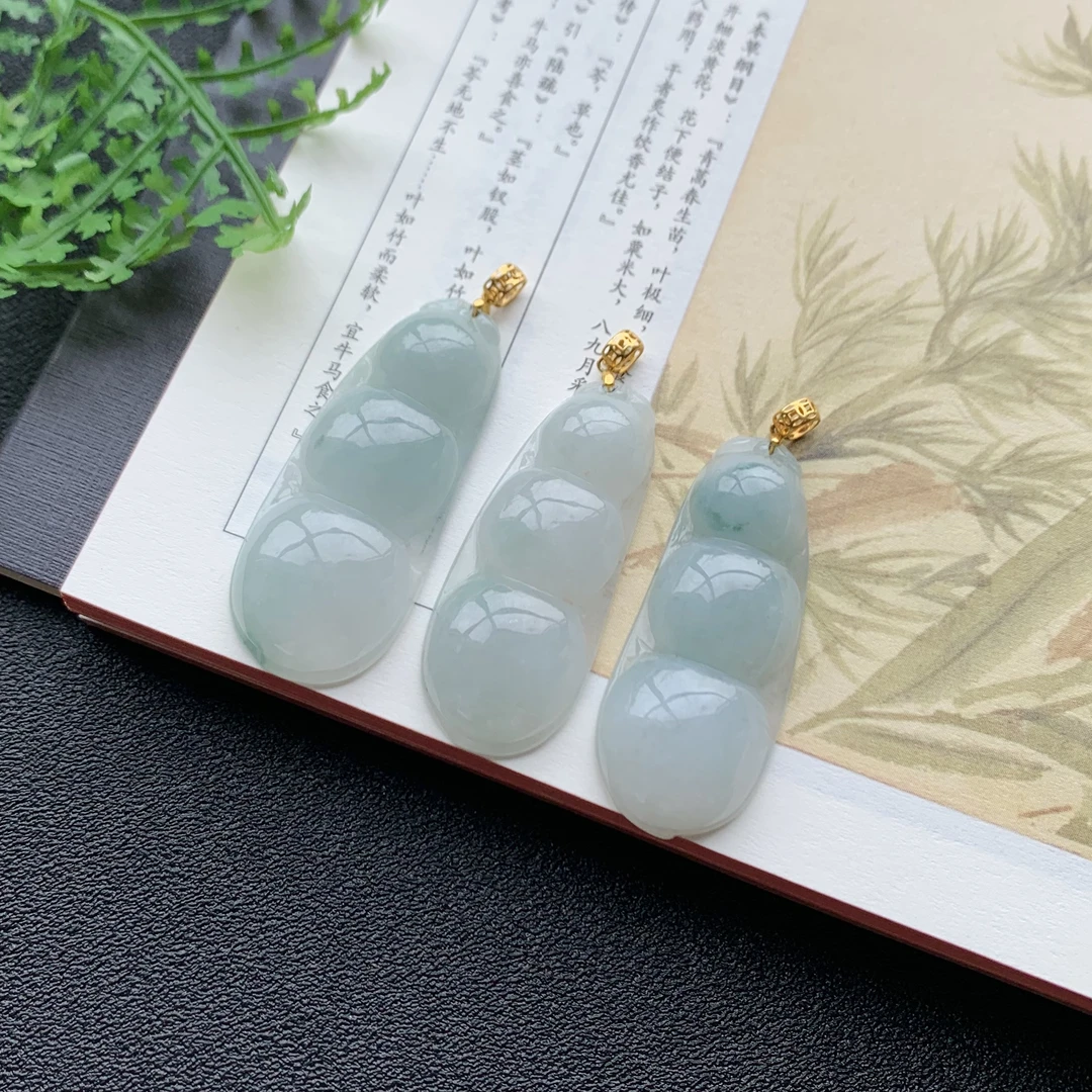 【冠尚珠宝王印】18K金扣翡翠豆子H008TG046-250多样性发一