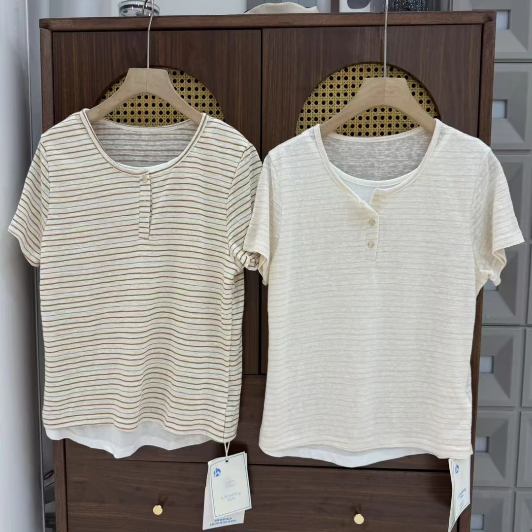 【坦姐严选 实体品质】韩系撞色假两件设计时尚休闲百搭显瘦2257