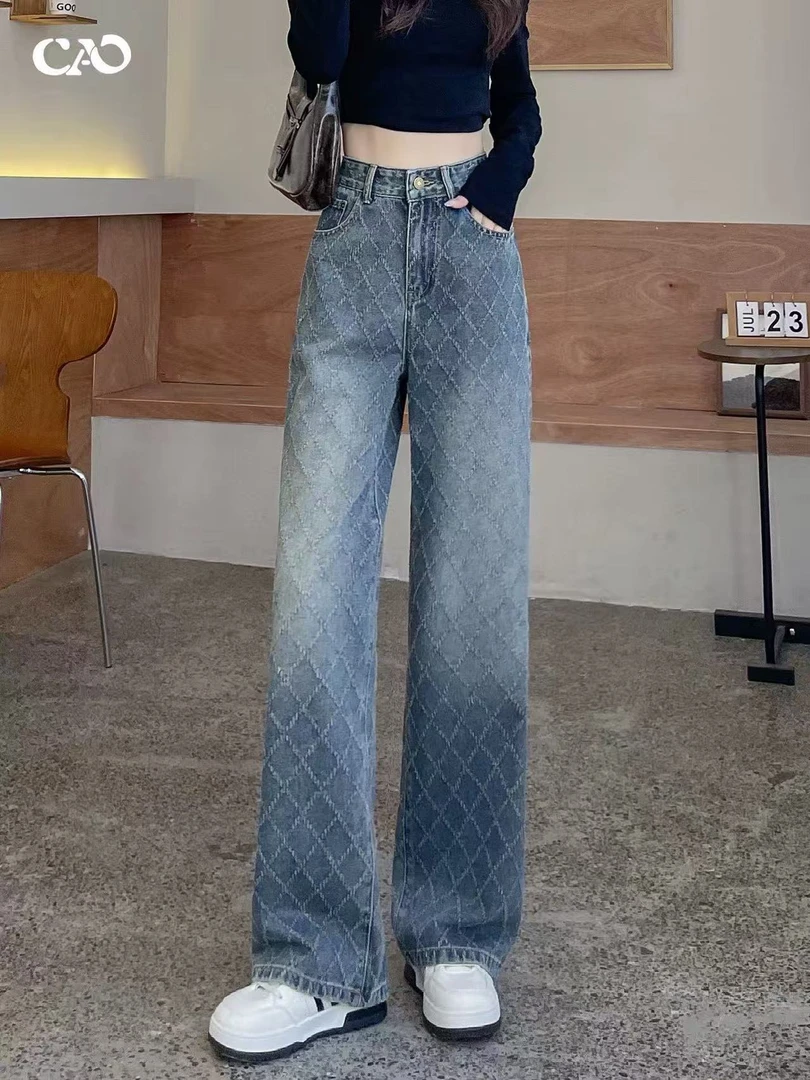 张金家百搭洋气显瘦秋款女人味休闲直筒裤牛仔裤07款