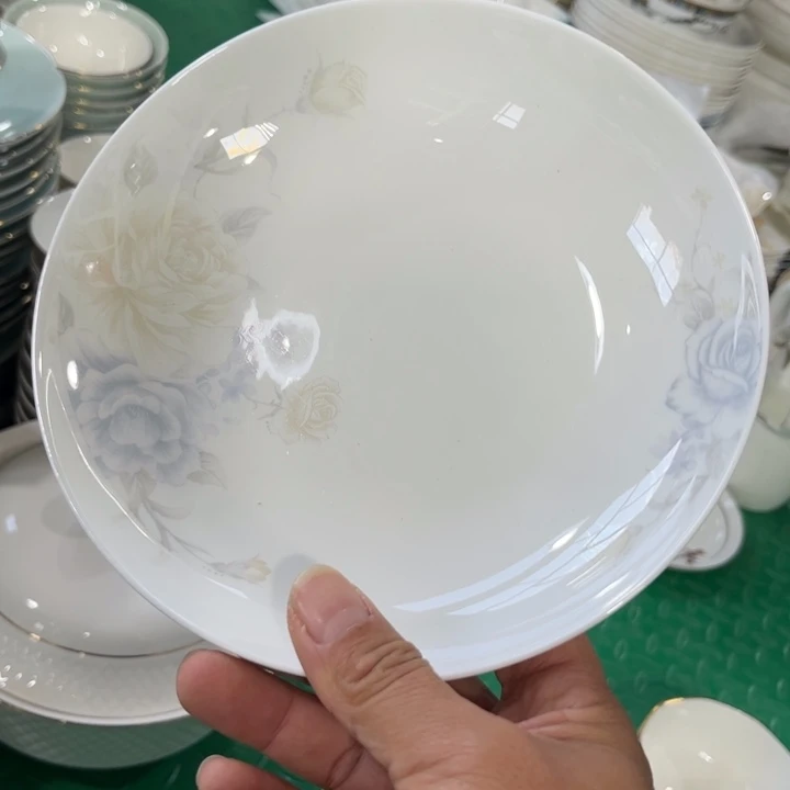 瓷片七寸盘四个哇塞