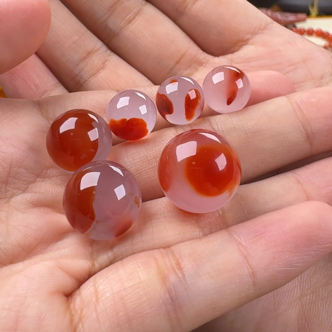 赛***金未镶嵌冰飘珠子南红玛瑙