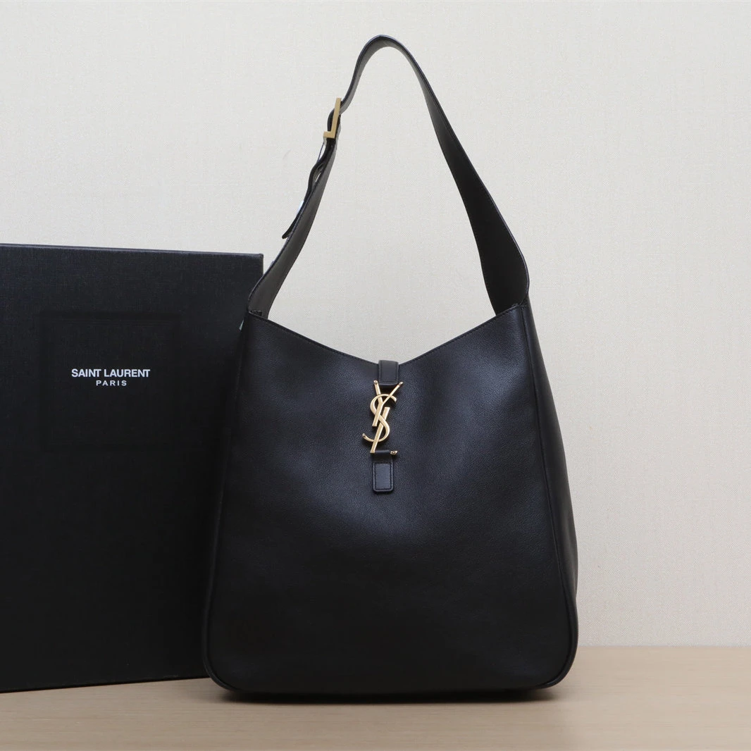 95新 YSL/圣罗兰 【黑黑】LE 5 À 7 HOBO 大号 黑色
