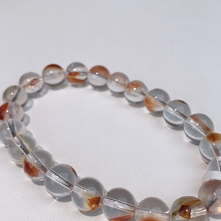 水晶手链未镶嵌超级冰透的凤羽兔毛卡8.8