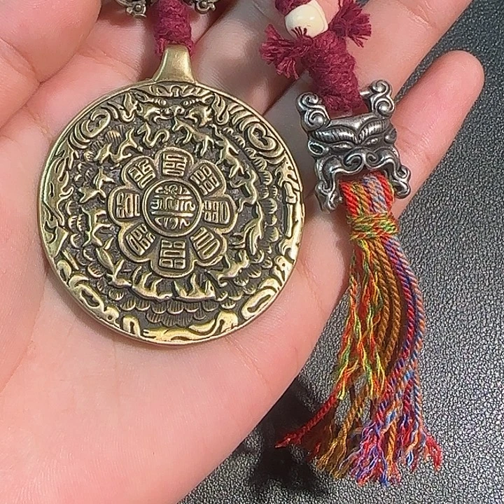 蓦***首核桃手串/手链藏传工艺品九宫八卦牌