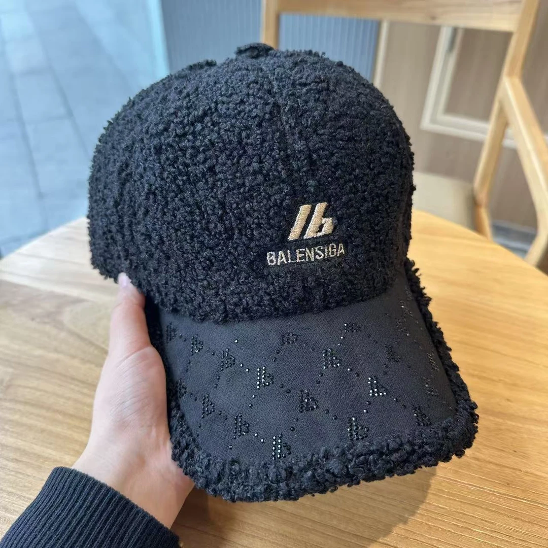 2025大檐秋冬帽子时尚加绒保暖加厚女士毛绒棒球帽