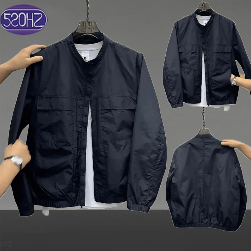 2025春季新款简约大气男士工装夹克潮流宽松百搭日系棒球领短外套