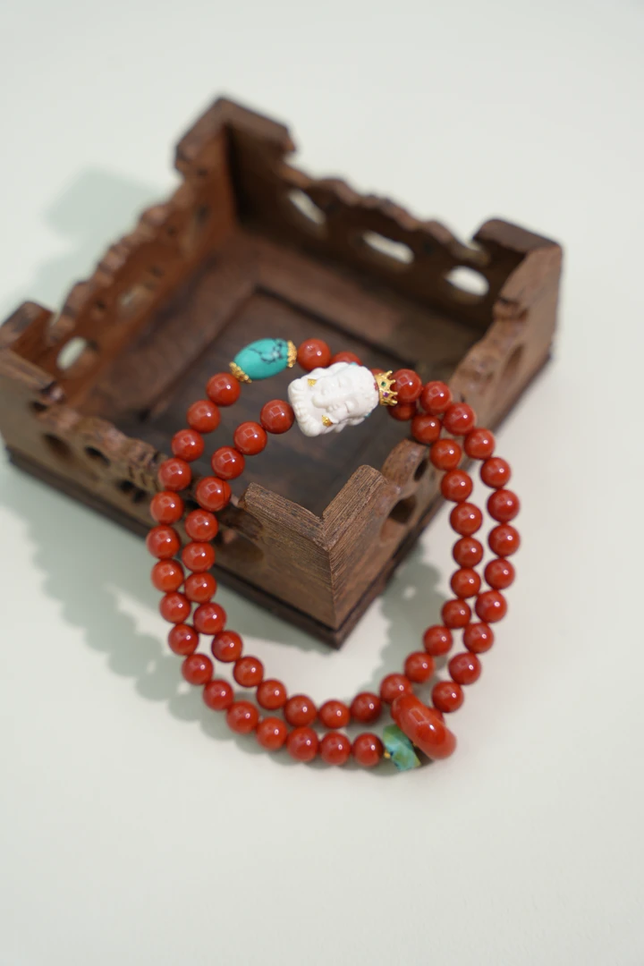 【元宝珠宝】6+保山锦红南红diy猛犸象多圈多样性发一件YB13258303