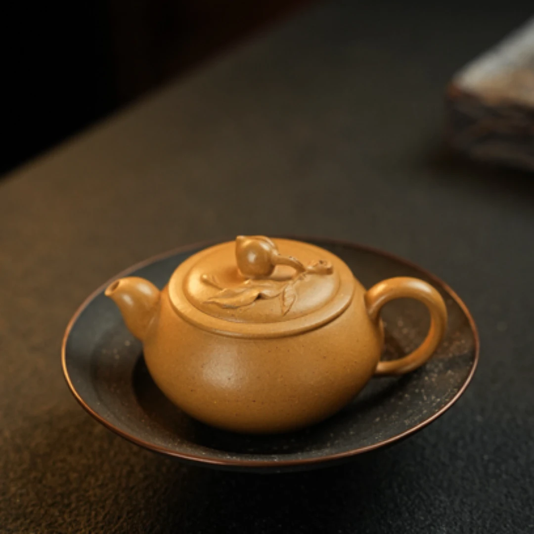 利永寿桃·紫砂壶 慕古·200cc 共生黄金段 慕古润泽
