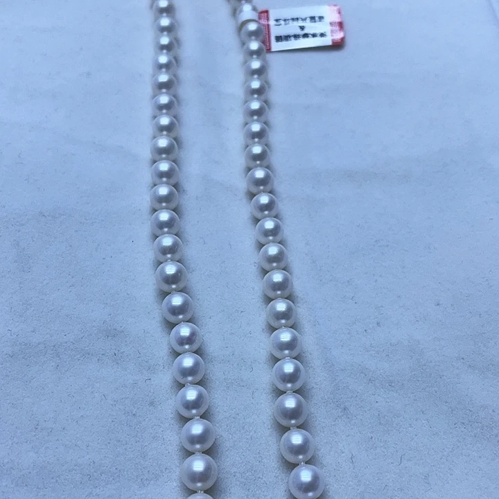 淡水珍珠项链银S925镶嵌7-8正圆无核