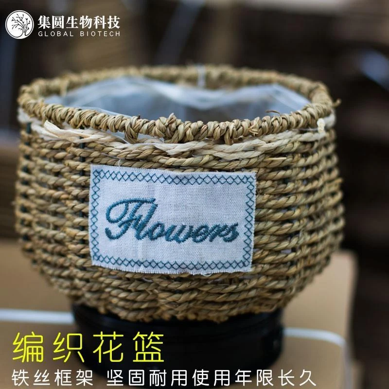 蝴蝶兰专用手工编织篮花盆藤编绿植花卉盆栽套盆专用礼盒收纳集圆