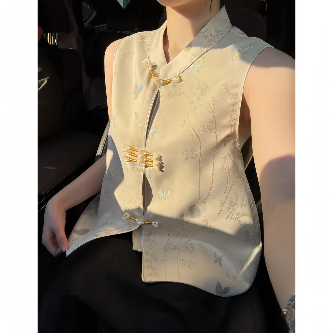 【淮南韵】国风马甲新中式气质美丽女装上衣日常绣花