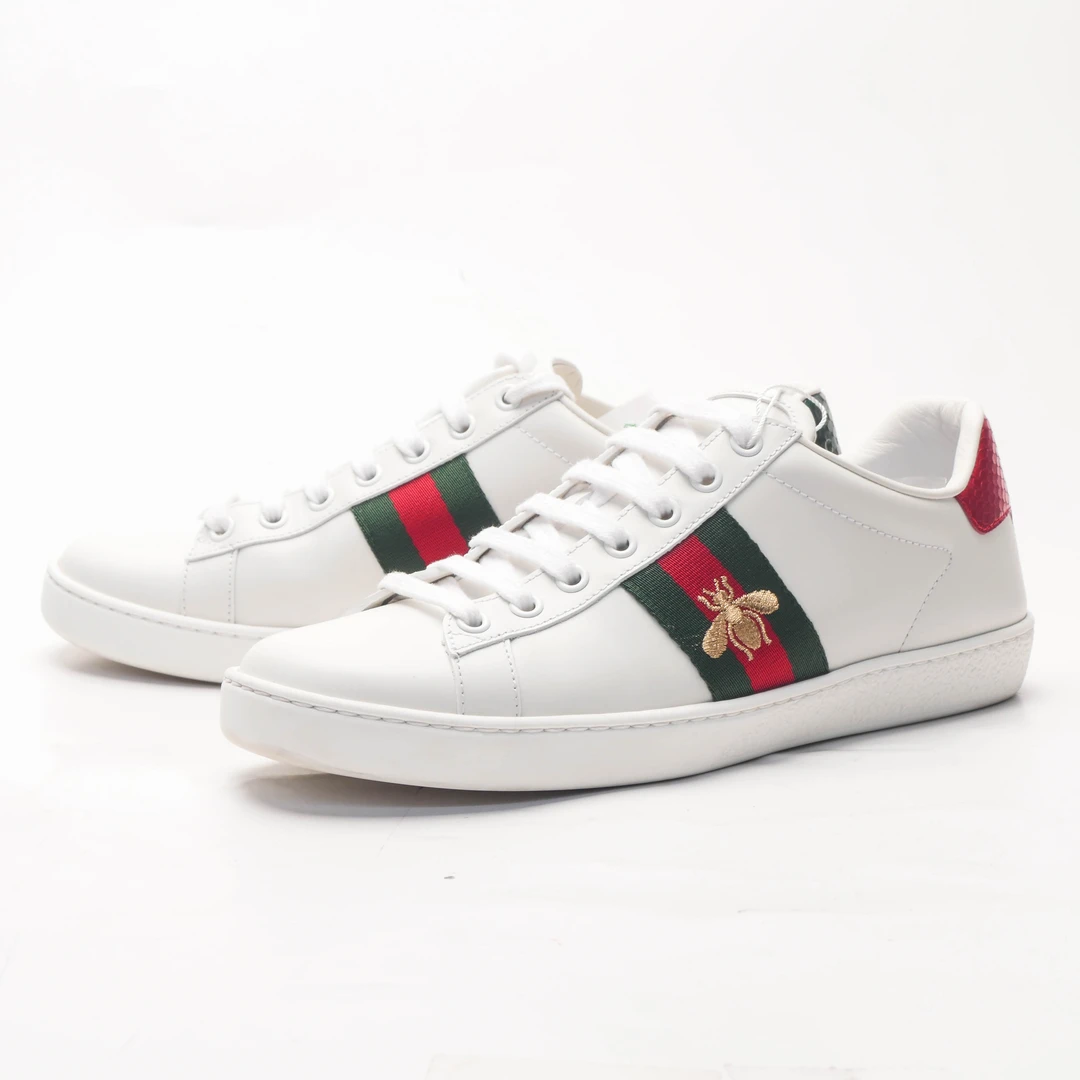 95新 GUCCI/古驰 /38/白色小蜜蜂板鞋/97新
