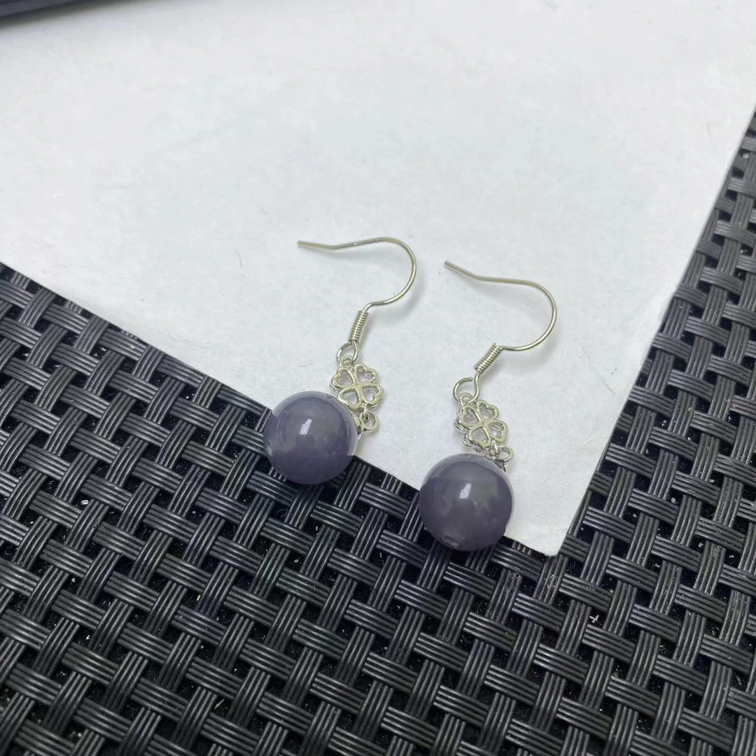 【九矿】G383烟紫圆珠耳钉时尚耳钉