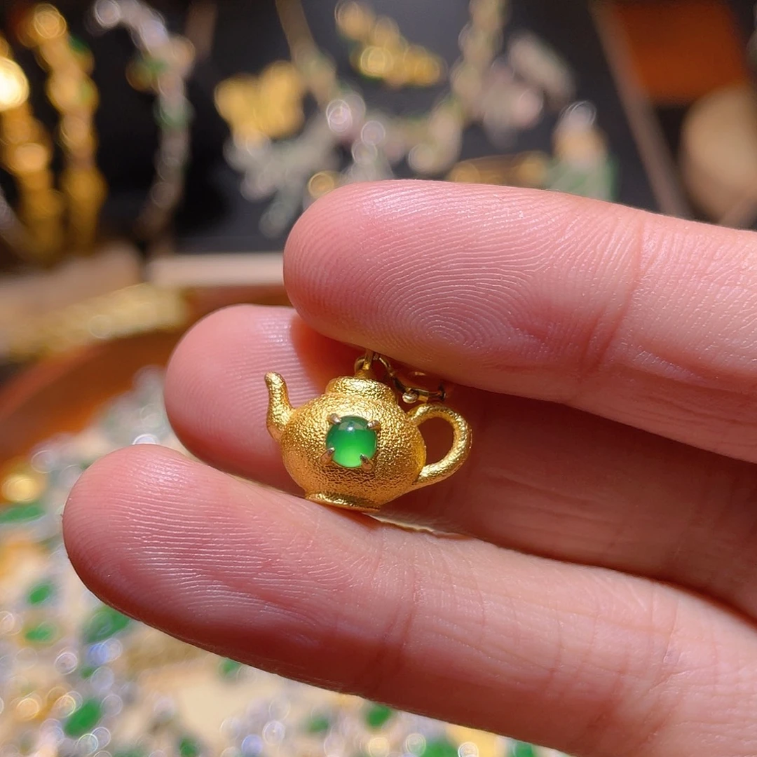 翡翠吊坠(不含链)银S925镶嵌