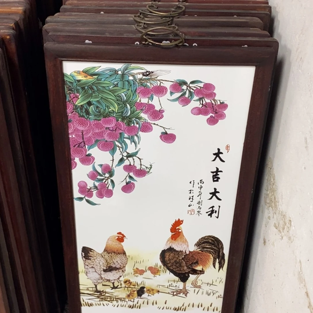 瓷片86*46*1景德镇瓷板画柴窑烧制