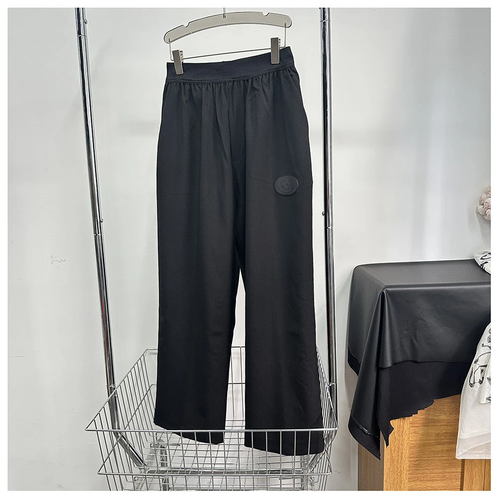 K172     夏季新款女士宽松松紧腰直筒休闲长裤女