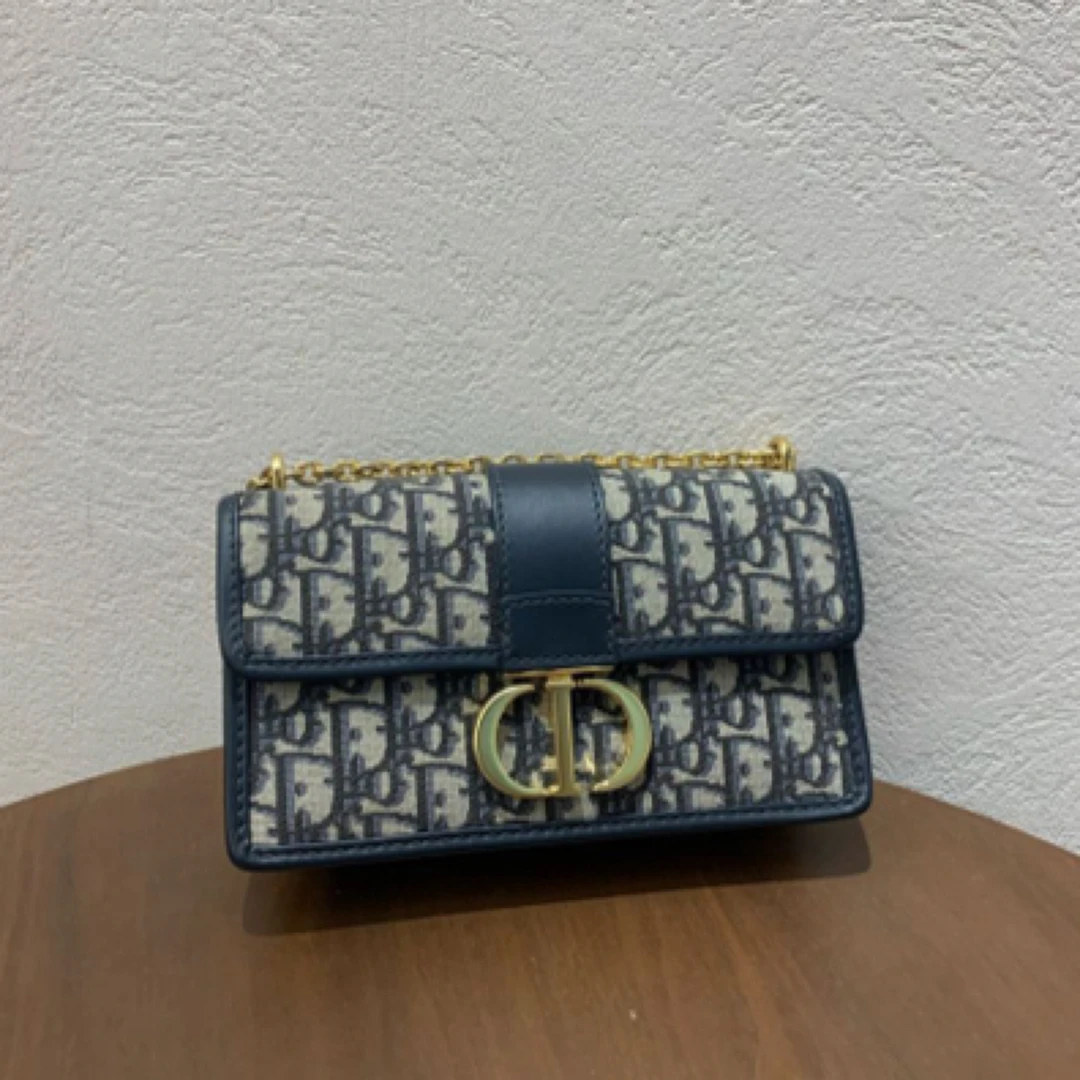 99新 DIOR/迪奥 老花蒙田小号链条单肩斜挎包