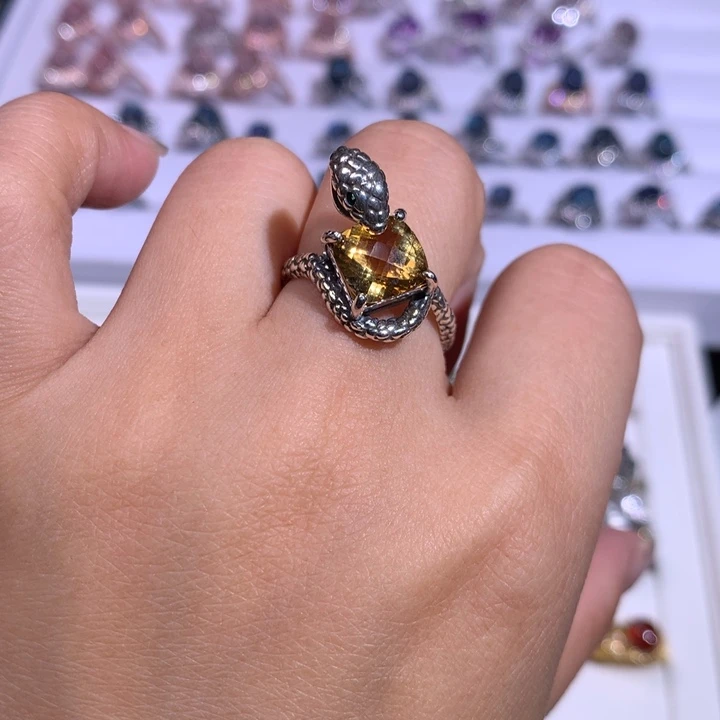 【闪购商品】水晶戒指银S925镶嵌戒指